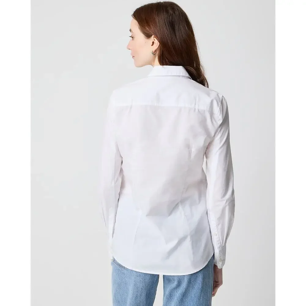 J.Crew Button-up cotton poplin shirt in signature fit Cotton White 2X NWT
